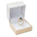 Gold-Tone Crystal Pear-Shape Ring, Blue