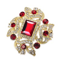 Charter Club Gold-Tone Crystal Rectangle Siam Boxed Pin