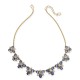  Gold-Tone Crystal & Stone Cluster Necklace, 17″ + 2″ extender, Purple