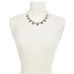  Gold-Tone Crystal & Stone Cluster Necklace, 17″ + 2″ extender, Purple