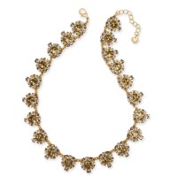 Charter Club Gold-Tone Crystal & Stone Collar Necklace, 17″ + 2″ Extender