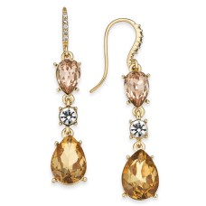 Charter Club Gold-Tone Crystal & Stone Drop Earrings