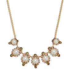 Charter Club Gold-Tone Crystal Stone & Imitation Pearl Statement Necklace (17)