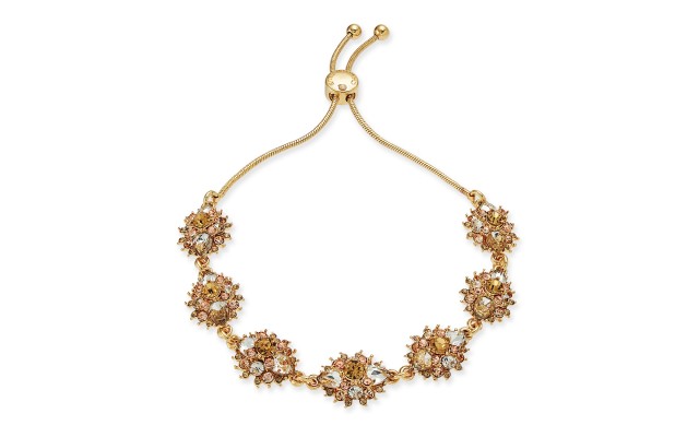  Gold-Tone Crystal & Stone Slider Bracelet