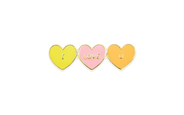  Gold-Tone & Enamel I LOVE YOU Pin