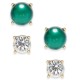  Gold-Tone Green Imitation Pearl 2-Pc. Set Stud Earrings