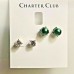  Gold-Tone Green Imitation Pearl 2-Pc. Set Stud Earrings