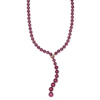 Charter Club Gold-Tone Imitation Pearl Lariat Necklace, 36″ + 2″ Extender, Red