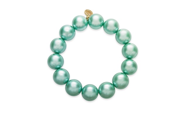  Gold-Tone Imitation Pearl Stretch Bracelet