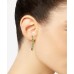  Gold-Tone Medium Navette-Stone Open Hoop Earrings, 1.37″,