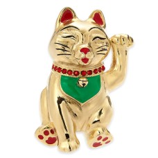 Charter Club Gold-Tone Pave Lucky Cat Pin