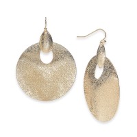 Charter Club Gold-Tone Sculptural Disc Drop Earrings