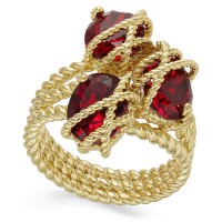Charter Club Gold-Tone Stone Cluster Triple-Wrap Ring