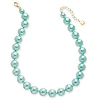 Charter Club Imitation 14mm Pearl Collar Necklace (Aqua)