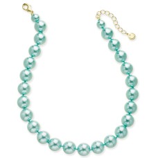 Charter Club Imitation 14mm Pearl Collar Necklace (Aqua)