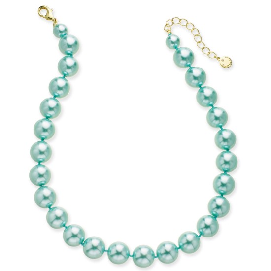  Imitation 14mm Pearl Collar Necklace (Aqua)