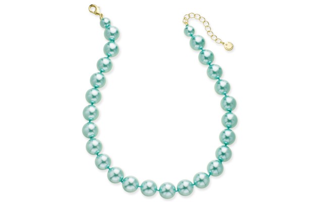  Imitation 14mm Pearl Collar Necklace (Aqua)