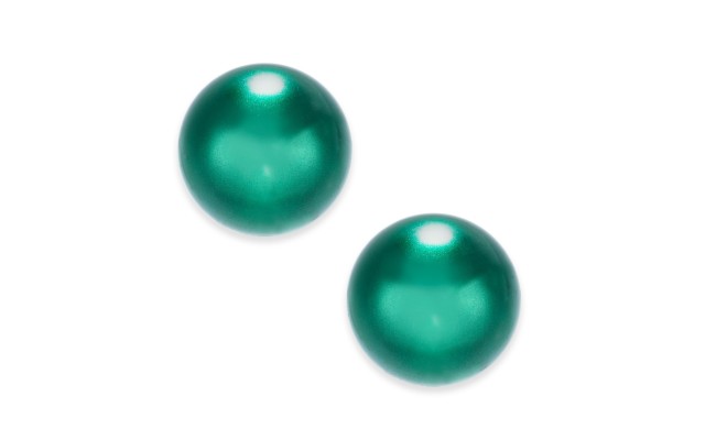  Imitation Pearl (12mm) Stud Earring, Green