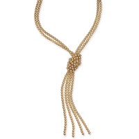 Charter Club Imitation Pearl Knotted Lariat Necklace, 28″ + 2″ Extender, Gold