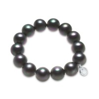 Charter Club Imitation Pearl Stretch Bracelet (14mm, Gray)