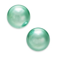 Charter Club Imitation Pearl Stud Earrings (Aqua,12mm)