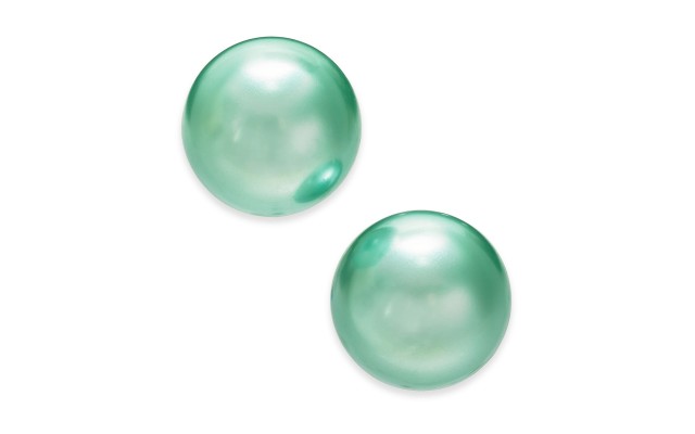  Imitation Pearl Stud Earrings (Aqua,12mm)