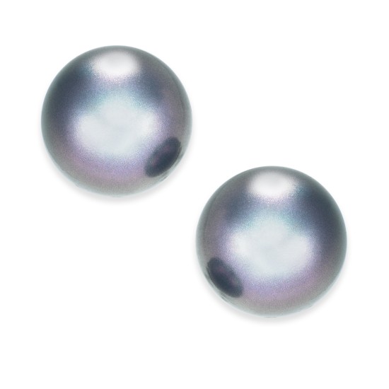  Imitation Pearl Stud Earrings, Gray/Multi