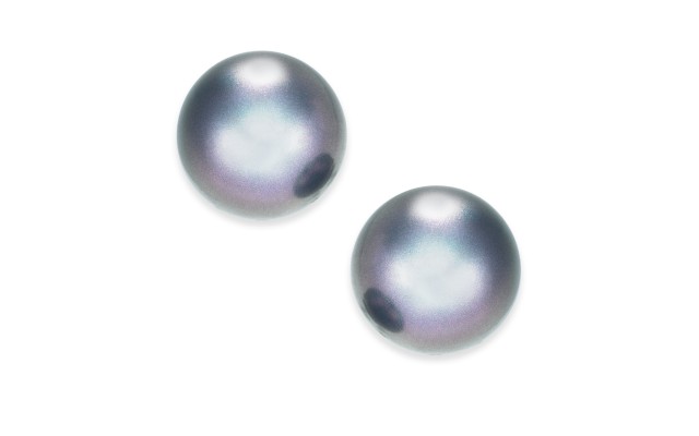  Imitation Pearl Stud Earrings, Gray/Multi