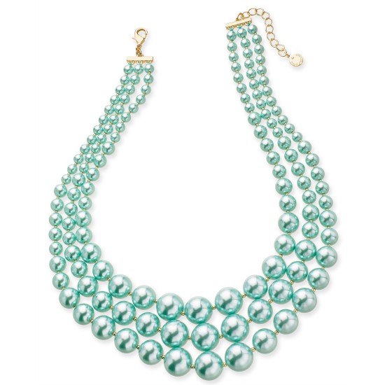  Imitation Pearl Three-Row Collar Necklace (18\