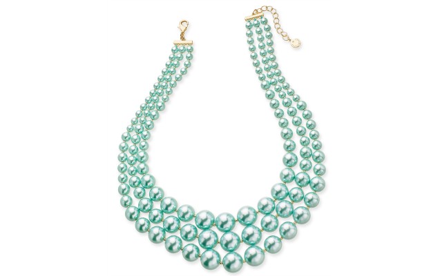  Imitation Pearl Three-Row Collar Necklace (18+2)