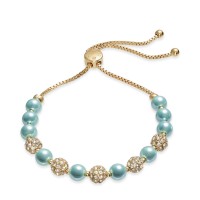 Charter Club Pave & Imitation Pearl Slider Bracelet (Aqua)