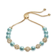 Charter Club Pave & Imitation Pearl Slider Bracelet (Aqua)