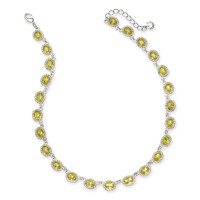 Charter Club Pave & Stone Collar Necklace, 17″ + 2″ extender, Silver/Yellow
