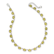 Charter Club Pave & Stone Collar Necklace, 17″ + 2″ extender, Silver/Yellow
