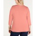  Plus Size Cotton Boat-Neck Top (Orange, 1X)