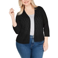 Charter Club Plus Size Pointelle Cardigan 1X – Black
