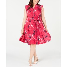 Charter Club Plus Size Printed Ruffle-Sleeve Shirtdress