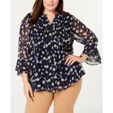 Charter Club Plus Size Printed Tiered-Ruffle Top