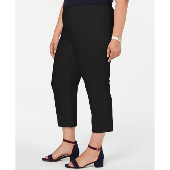  Plus Size Pull-On Capri Pants Black Size 20W