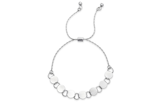  Silver-Tone  7″-10″ Circle Slider Bracelet