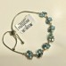  Silver-Tone Blue Crystal & Stone Adjustable Slider Bracelet