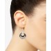  Silver-Tone Crystal Black Orbital Drop Earrings