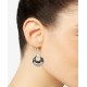  Silver-Tone Crystal Black Orbital Drop Earrings