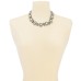  Silver-Tone Crystal Collar Necklace, 17″ + 2″ Extender,Gray
