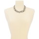  Silver-Tone Crystal Collar Necklace, 17″ + 2″ Extender,Gray