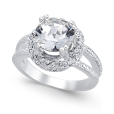 Charter Club Silver-Tone Crystal Halo Rings