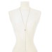  Silver-Tone Crystal Long Lariat Necklace (Silver)