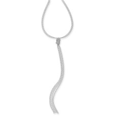 Charter Club Silver-Tone Crystal Long Lariat Necklace (Silver)