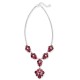  Silver-Tone Crystal & Stone Lariat Necklace, 17″ + 2″ Extender, Red