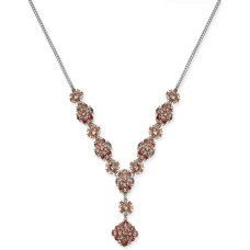 Charter Club Silver-Tone Crystal & Stone Lariat Necklace (17+2)